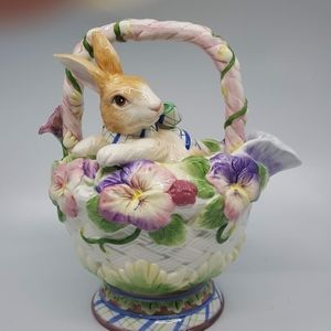 Fitz and Floyd Halcyon 2003 Bunny Teapot